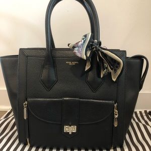 Henri Bendel Leather Black Purse